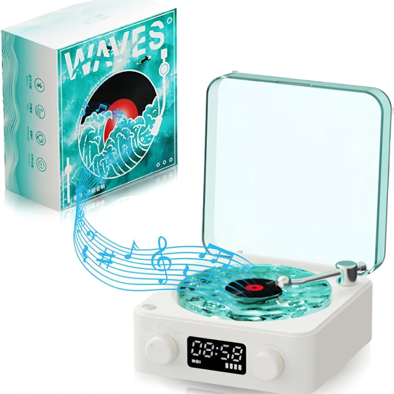 groovix-retro-style-vinyl-bluetooth-speaker-with-ambient-light-digital-clock-waves-inspired-wireless-audio-for-bedroom-office-party-decor