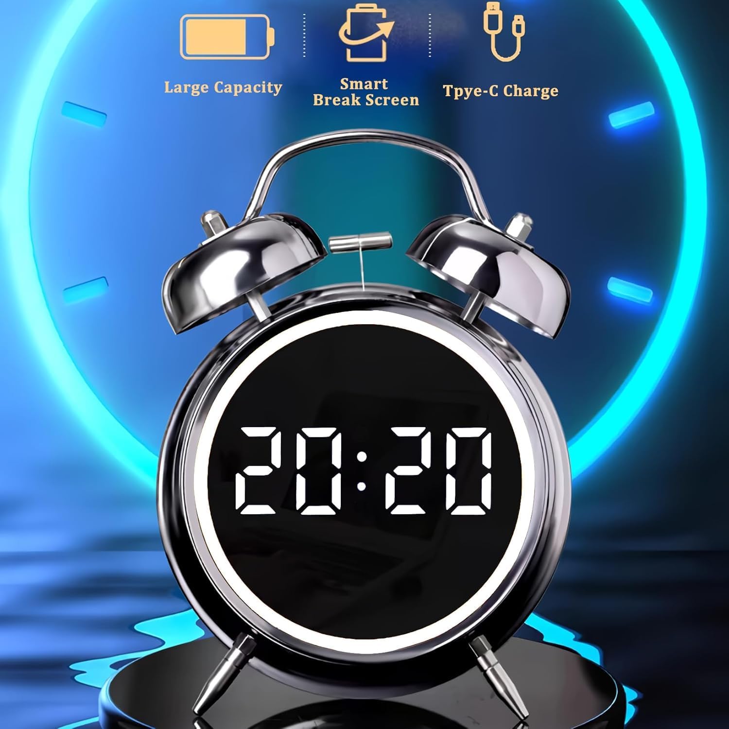 wakee-retro-led-alarm-clock-with-twin-bells-extra-loud-battery-powered-clock-for-heavy-sleepers-stylish-wake-ups-desk-or-bedroom-decor