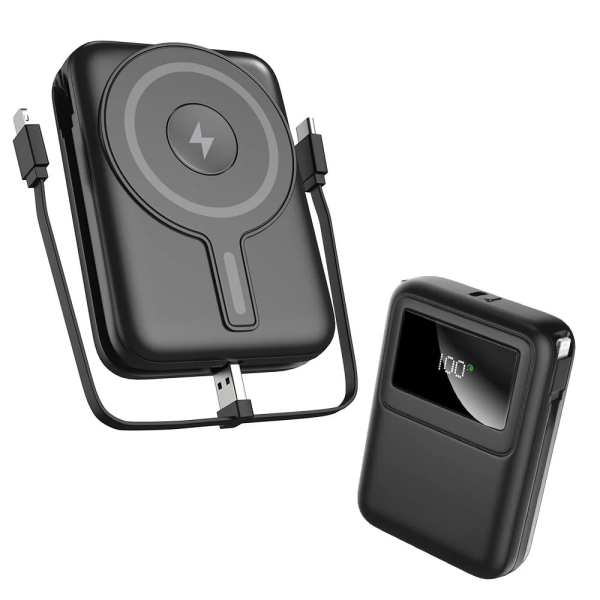 flux-10000mah-wireless-power-bank-23w-pd-wired-15w-magnetic-magsafe-wireless-charging-with-built-in-cables-qc3-0